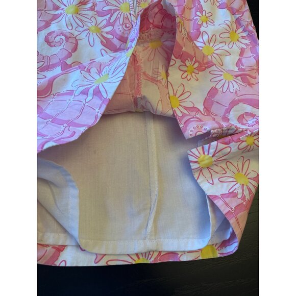 Lilly Pulitzer Girls Sleeveless Pink Seahorse & Daisy Dress Size 6 Cotton Blend - Picture 5 of 5